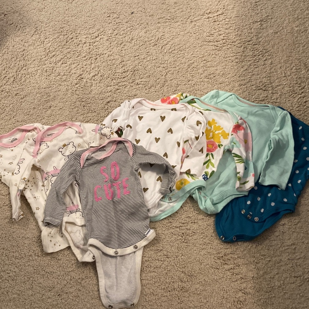 Gerber Kids Bodysuits - Pink, White, Blue, Green